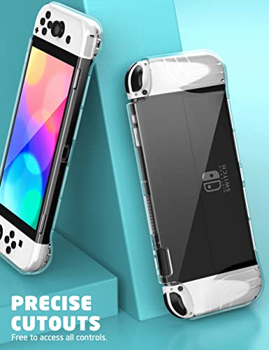 Mumba Case for Nintendo Switch OLED 2021, [Thunderbolt Series] Protective Clear Cover with TPU Grip Compatible with Nintendo New Switch OLED 7 Inch Console and Joy-Con Controller (Clear) - Image 3