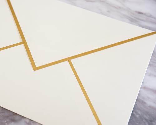 CHRIZ.Z A7 Envelopes - V Flap Foil Border Luxury Mailing Envelopes for 5" x 7" Cards - for Wedding, Invitations, Baby Shower, Photos, Graduation, Birthday, Bridal Shower - 5.25" x 7.25" (Ivory, 25 Pack) - Image 5