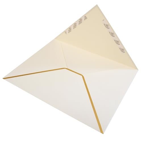 CHRIZ.Z A7 Envelopes - V Flap Foil Border Luxury Mailing Envelopes for 5" x 7" Cards - for Wedding, Invitations, Baby Shower, Photos, Graduation, Birthday, Bridal Shower - 5.25" x 7.25" (Ivory, 25 Pack) - Image 4