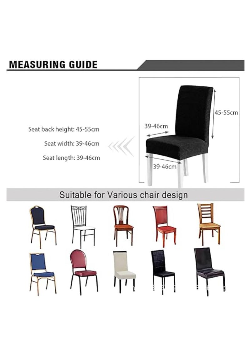 6 PCS Chair Cover Stretch Dining Chair Covers Removable Washable Home Chair Hotel Restaurant Chair Cover Four Seasons Universal Chair Cover for Dining Room, Banquet，Hotel(Brown)  - Image 3