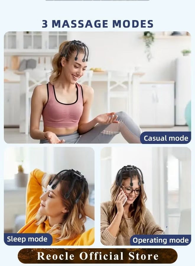 Bukela Electric Scalp Massager Head Massager with 8 Vibrating Contacts & 3 Modes 360 Degree Head Massager Cordless Portable Head Scratcher for Stress Relax - Image 4