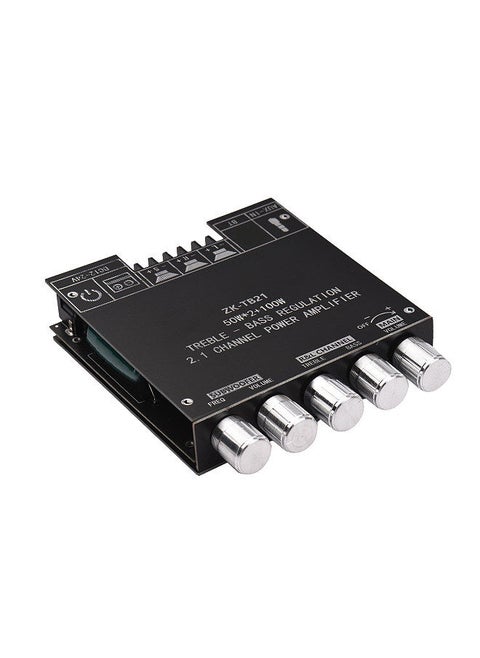2.1 Channel Subwoofer Power Amplifier Module DIY Kit 50Wx2+100W Treble Bass Volume Control DC 12-24V BT Audio Amplifier Board Stereo Speaker Digital Amp for Audio System