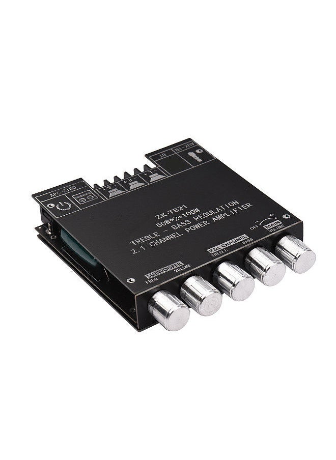 Generic - 2.1 Channel Subwoofer Power Amplifier Module DIY Kit 50Wx2+100W Treble Bass Volume Control DC 12-24V BT Audio Amplifier Board Stereo Speaker Digital Amp for Audio System - Image 1