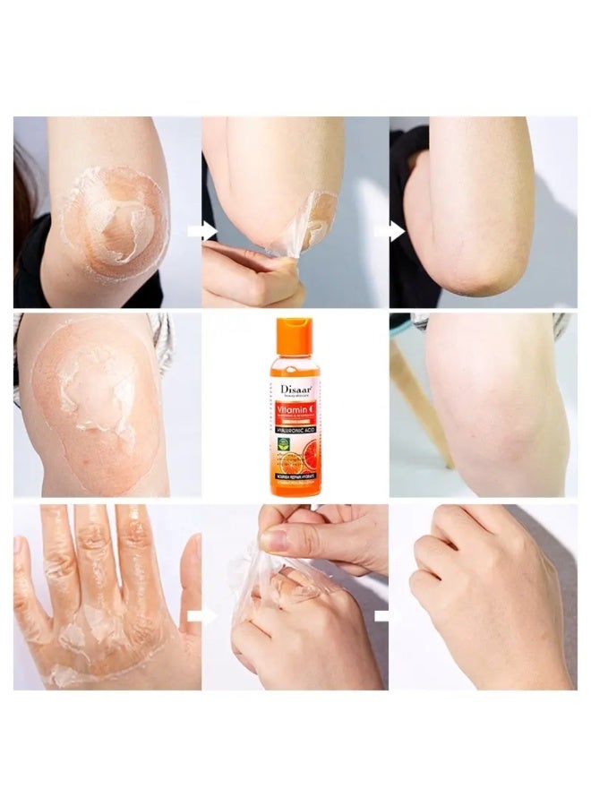 Disaar 100 جرام لوشن تقشير فيتامين سي مستخلص البرتقال تغذية إصلاح ترطيب مرطب جل الجسم للبشرة الداكنة مزيل للبقع لوشن تقشير البرتقال لتفتيح البشرة حمض الهيالورونيك توهج ورطوبة لوشن الجسم - Image 5