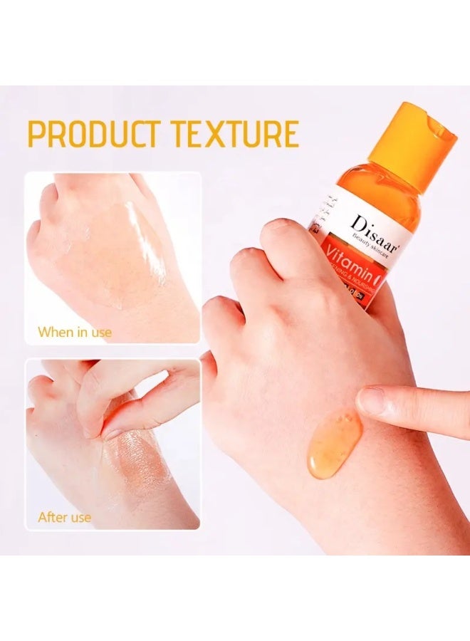 Disaar 100 جرام لوشن تقشير فيتامين سي مستخلص البرتقال تغذية إصلاح ترطيب مرطب جل الجسم للبشرة الداكنة مزيل للبقع لوشن تقشير البرتقال لتفتيح البشرة حمض الهيالورونيك توهج ورطوبة لوشن الجسم - Image 4
