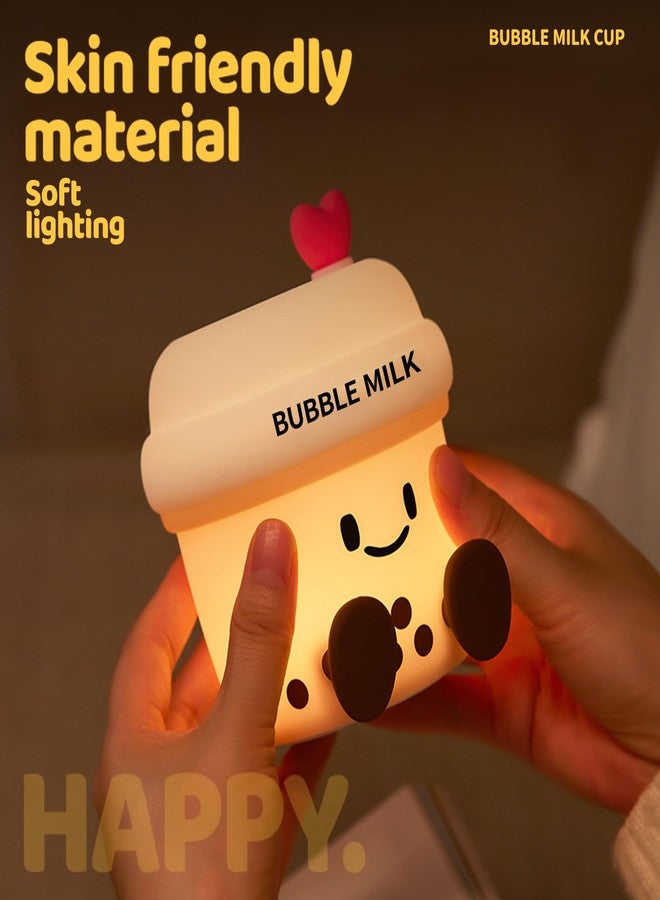 WesData Cute Loving Bubble Milk Cup Night Light, 3-Level Dimmable Soft Light, Timed, Rechargeable, Silicone Bedside Touch Lamp, Creates a Cozy Ambiance, Ideal Decoration and Gift for Girls, Women, and Kids - Image 5