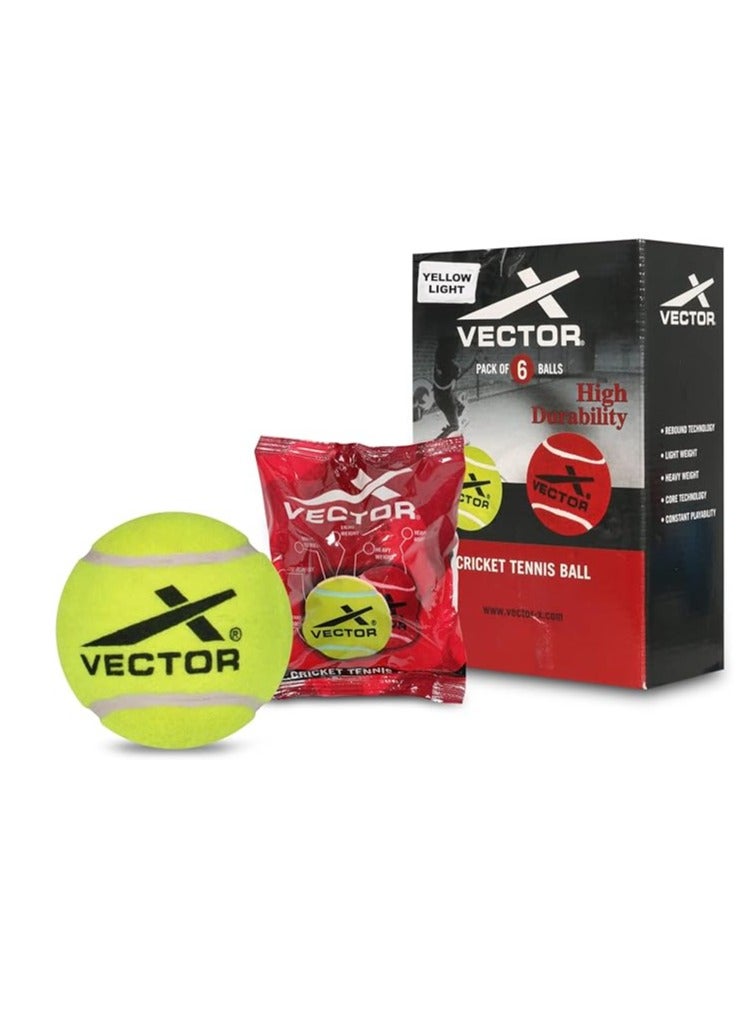 Vector X Cricket Tennis Ball | Light | Size : Standard | Pack of 3 |Practice and training | Durable | Material :  Rubber - Image 1