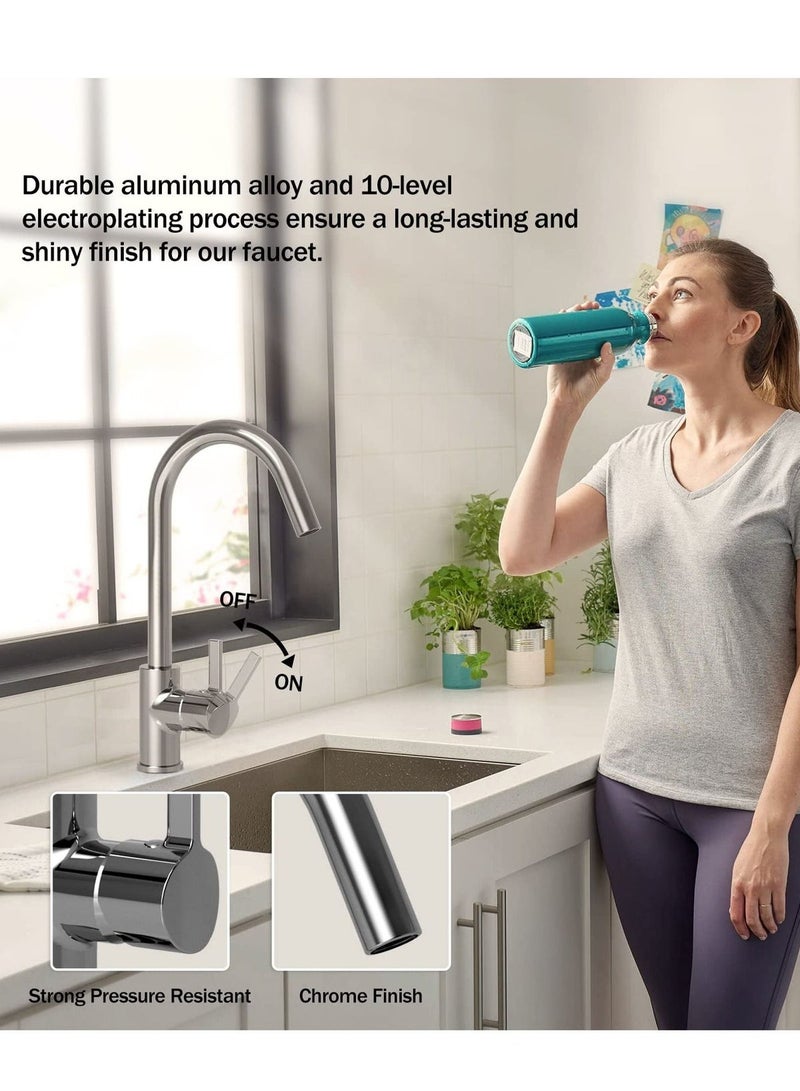 Jomoo 360° Rotating Kitchen Faucet with 2 Sprayer Modes, Water Saving Sink Tap, Chrome - Image 4