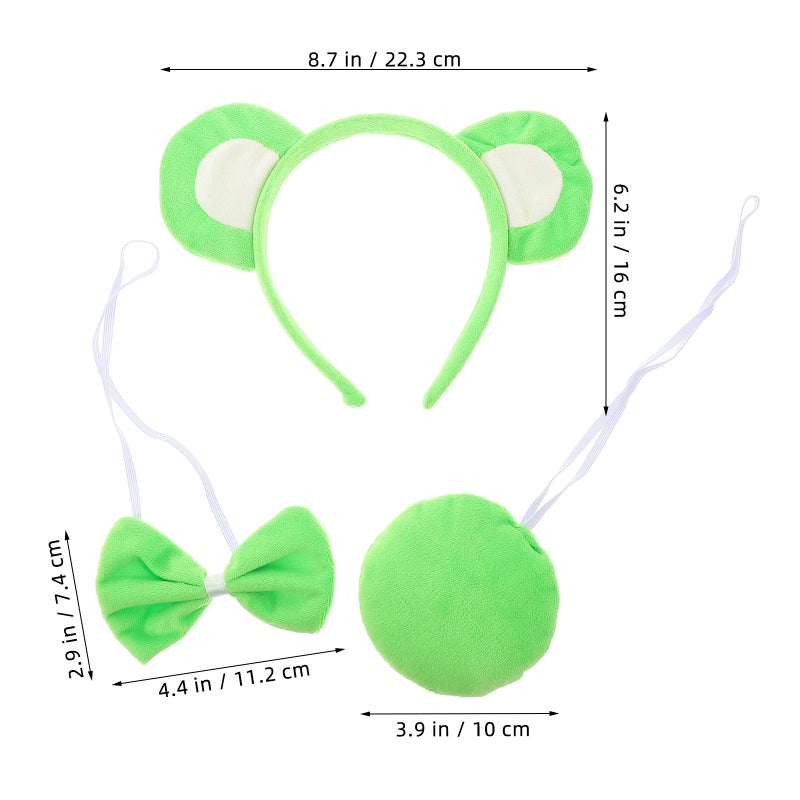 1 Set Halloween Bear Costume Set Animal Ear Headband With Bear Bowtie And Nose For Kid Adults For Halloween Cosplay Prop Parties Favor - Image 2