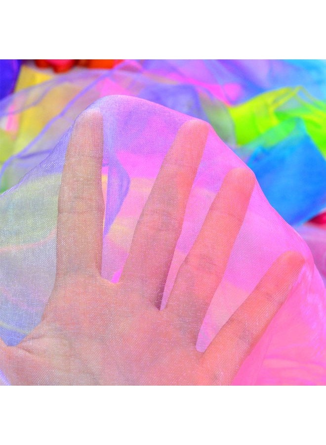 Wobe 30pcs Dance Scarves Square Juggling Scarf Magic Scarves, Magic Tricks Performance Props Accessories Movement Scarves Rhythm Band Scarf 24 by 24 Inches Random Gradient Colors Handkerchief - Image 5