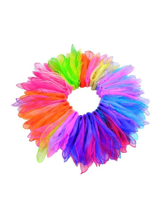 Wobe 30pcs Dance Scarves Square Juggling Scarf Magic Scarves, Magic Tricks Performance Props Accessories Movement Scarves Rhythm Band Scarf 24 by 24 Inches Random Gradient Colors Handkerchief - Image 1