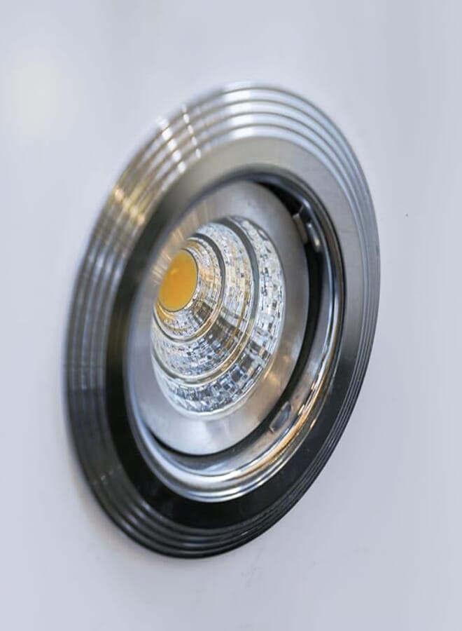 Lamps YM1000/CH Series Recessed Spotlight Frame - Round, Silver, Energy-Efficient LED Ceiling Light Fixture