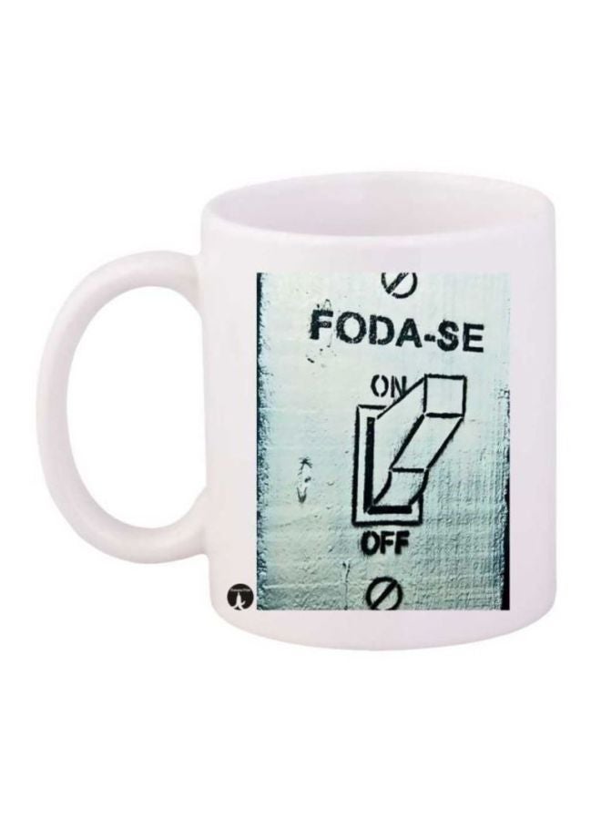 RYN English Phrases Printed Coffee Mug White/Blue/Black