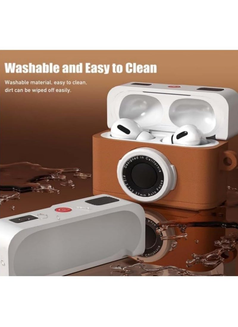 1PCS New Retro Camera Design Soft Silicone Case for Apple AirPods 4 Protective Earphone Cover for AirPods 4th Generation Shockproof Stylish Brown  - Image 4