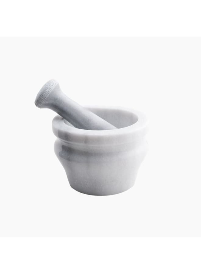 Zinnia White Turkish Marble Mortar, 13 Cm