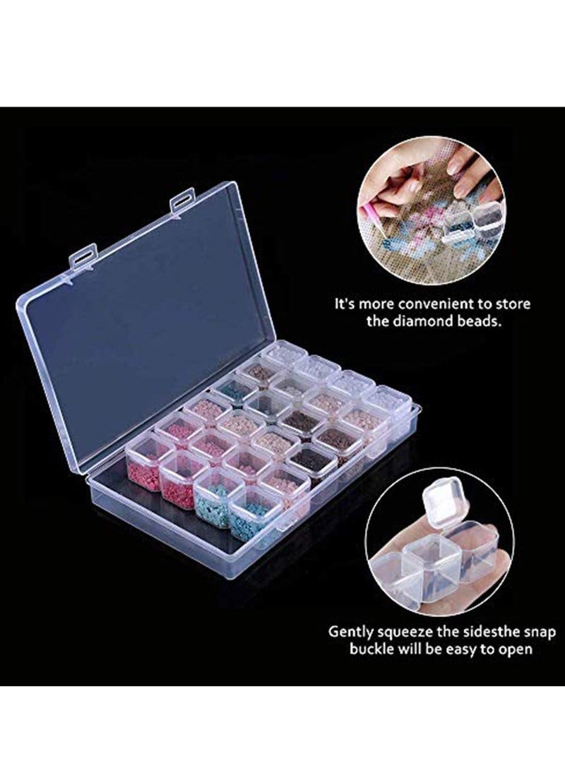 SOLARAE Diamond Painting Box, Embroidery Box, Storage Case for Rhinestone Accessories, Mosaic kit 28 Grids for DIY Art Craft, Nail Diamonds, Bead - Image 3
