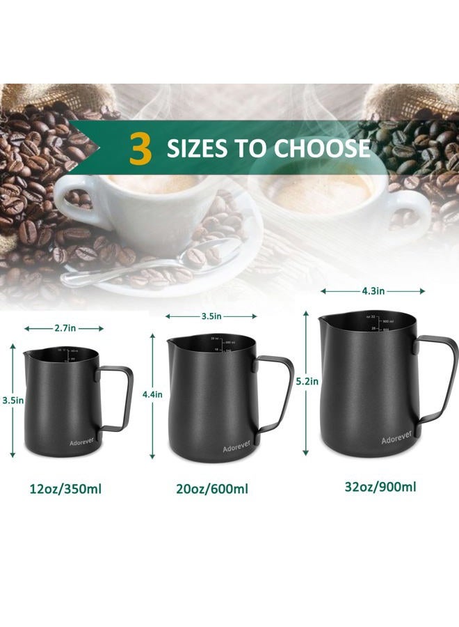 Adorever Milk Frothing Pitcher 600ml/20oz Steaming Pitchers Stainless Steel Milk Coffee Cappuccino Latte Art Barista Steam Pitchers Milk Jug Cup with Decorating Art Pen, Black - Image 4