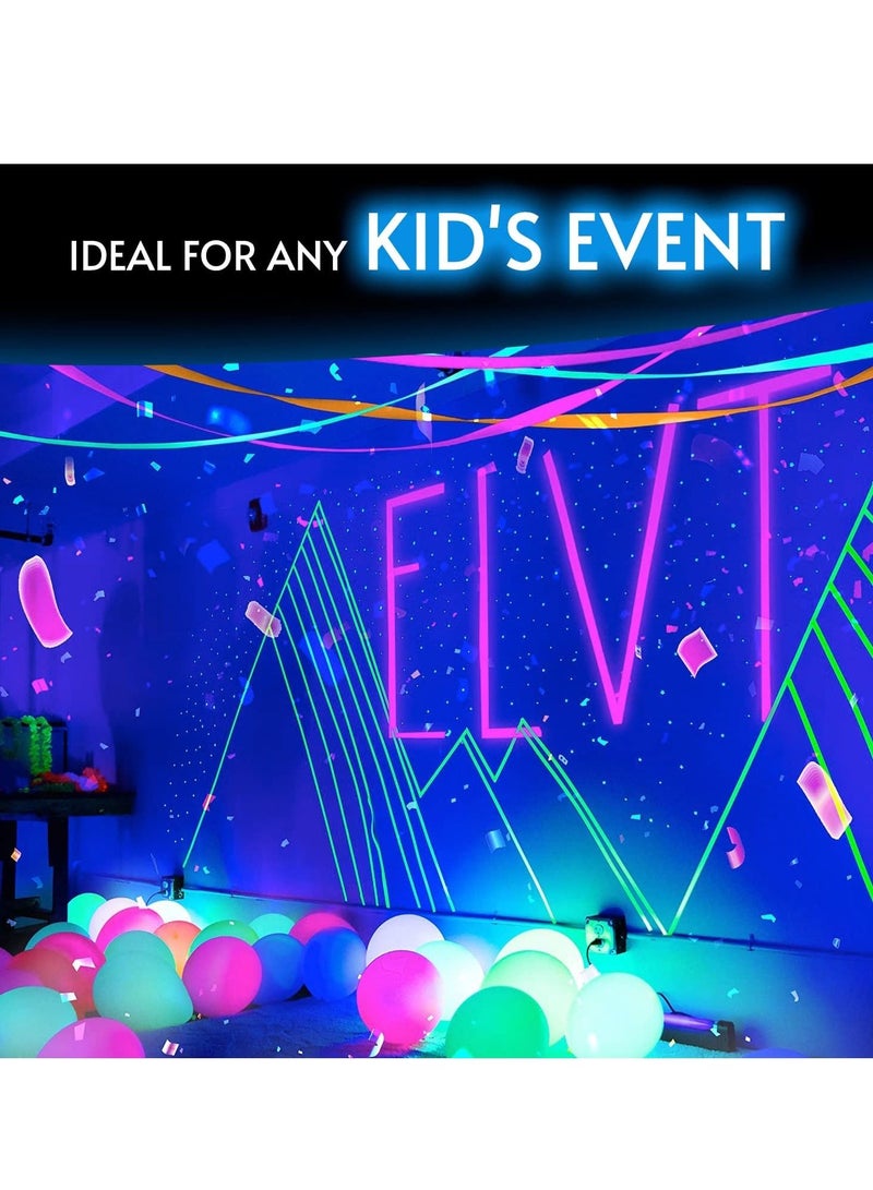 KASTWAVE Black Light Streamers Fluorescent Rolls Premium UV Reactive Neon Crepe Paper Perfect for Blacklight Birthday Decorations and Events Glow in the Dark Party Supplies 8 Pack of 100ft - Image 4