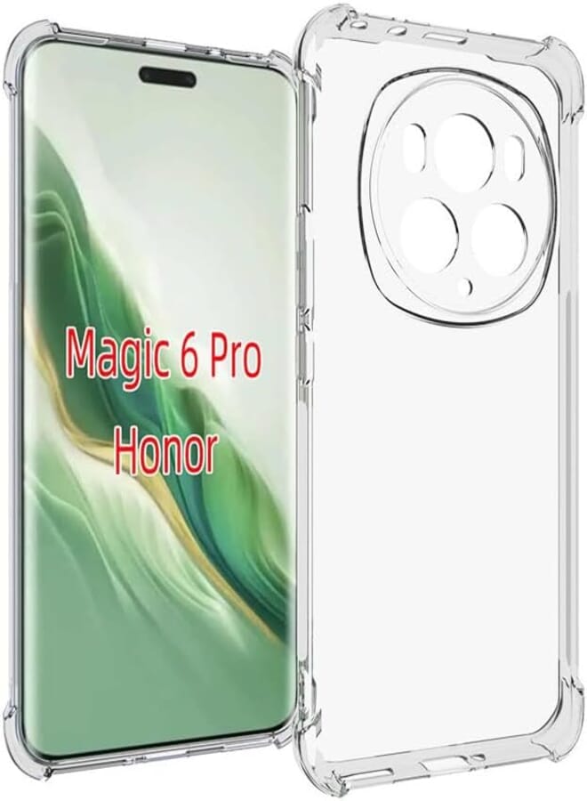 FASHION MANIA Case for Honor Magic 6 Pro 5G, Shock-Resistant Flexible TPU Gasbag Protection Rubber Soft Silicone Anti Drop Phone Cover