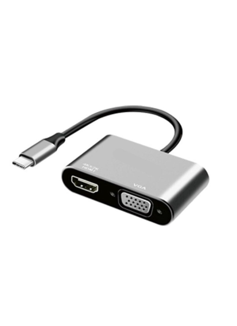Terabyte USB C to HDMI VGA Adapter, Type C to VGA to USB C Thunderbolt 3 for Dual Monitor Adapter  - Image 5