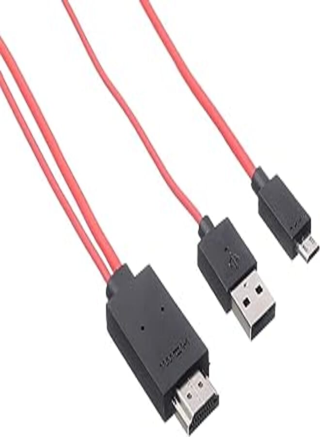 Keendex 1978 2 in 1 hdmi cable - red and black