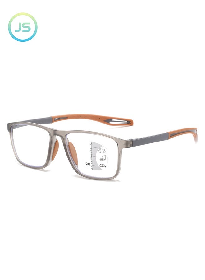 JS Progressive Multifocus Reading Glasses Flexible Lightweight TR90 Frame Blue Light Blocking Computer Readers for Women and Men (+1.50D) - Image 1