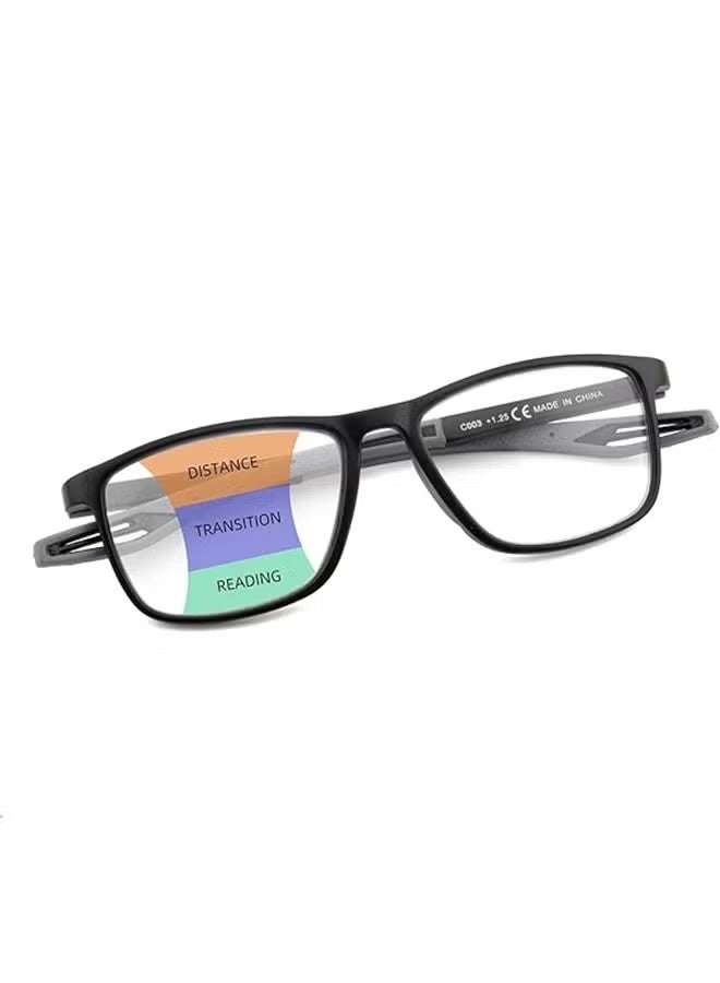 JS Progressive Multifocus Reading Glasses Flexible Lightweight TR90 Frame Blue Light Blocking Computer Readers for Women and Men (+1.50D) - Image 2