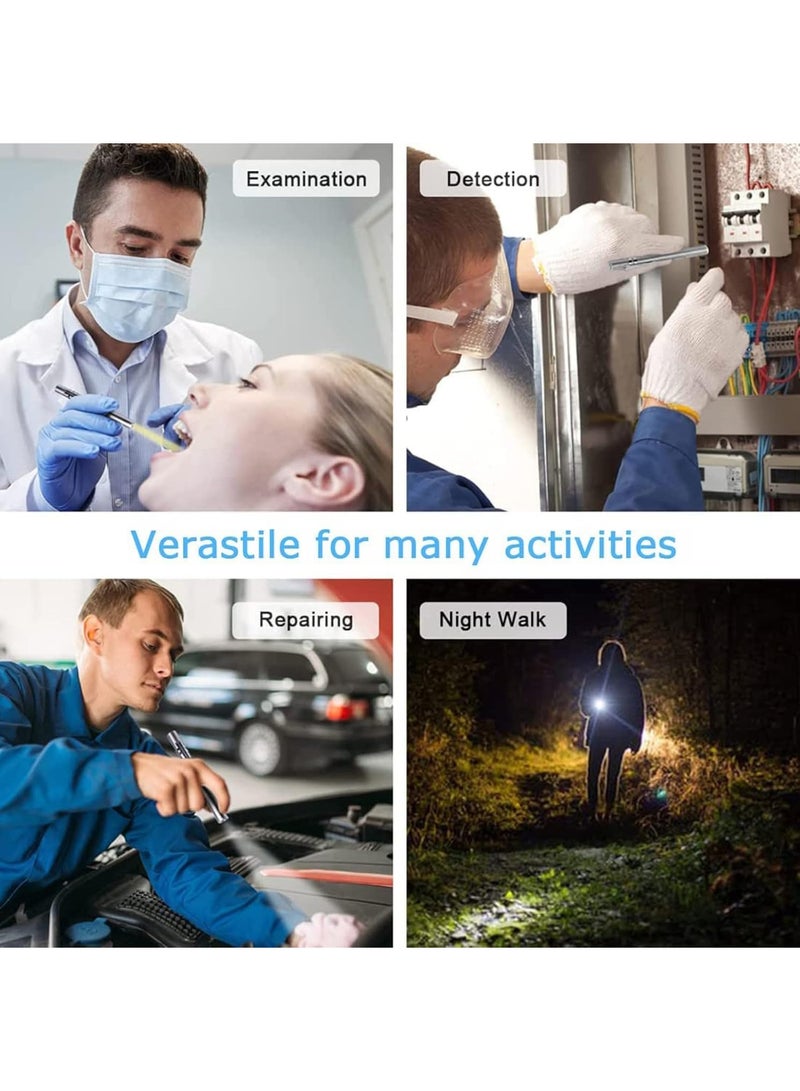 سكينة قلم ضوء طبي للتشخيص،كشاف قلم،مصنوع من الفولاذ المقاوم للصدأ، مزود بمصباح LED ثنائي المصدر قابل للشحن عبر USB، مع مقياس حدقة وحاكم، مثالي للأطباء والممرضين وطلاب الطب والإسعافات الأولية - Image 5