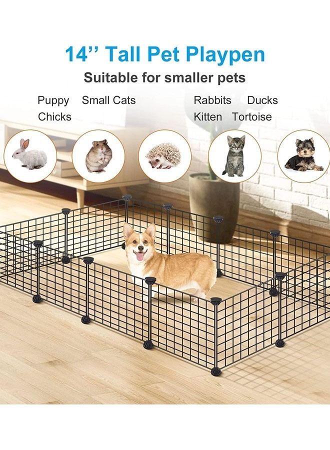 Dog Playpen Indoor DIY Small Animal Cage Portable Metal Wire Yard Fence for Hamster, Rabbit, Chicken, Hedgehog, Puppies, Kitties, Bunny, Turtle, Cat - Image 4