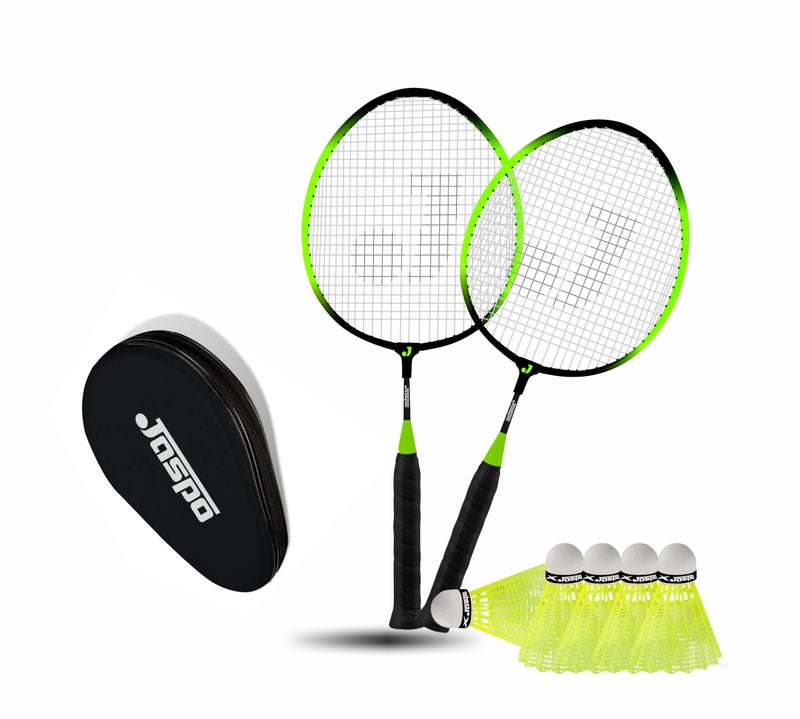 Jaspo Kidzy Steel Badminton Racquet Set (Racket Length -18 Inches) with 6pc.Nylon Shuttlecock. (Multi)-Recommended for Kids only - Image 1