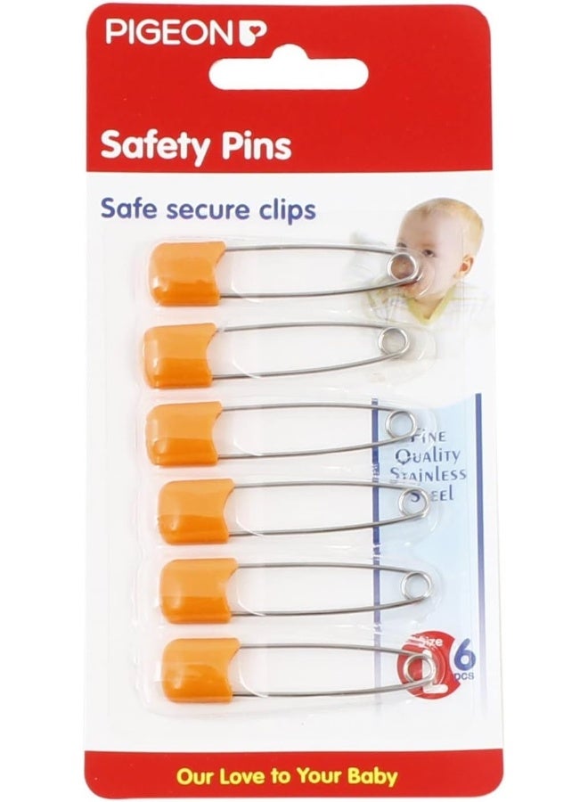Pigeon Safety Pins, Safe Secure Clips, Stainless Steel, Large, 6 Pcs Set, Multi Colour - Image 3