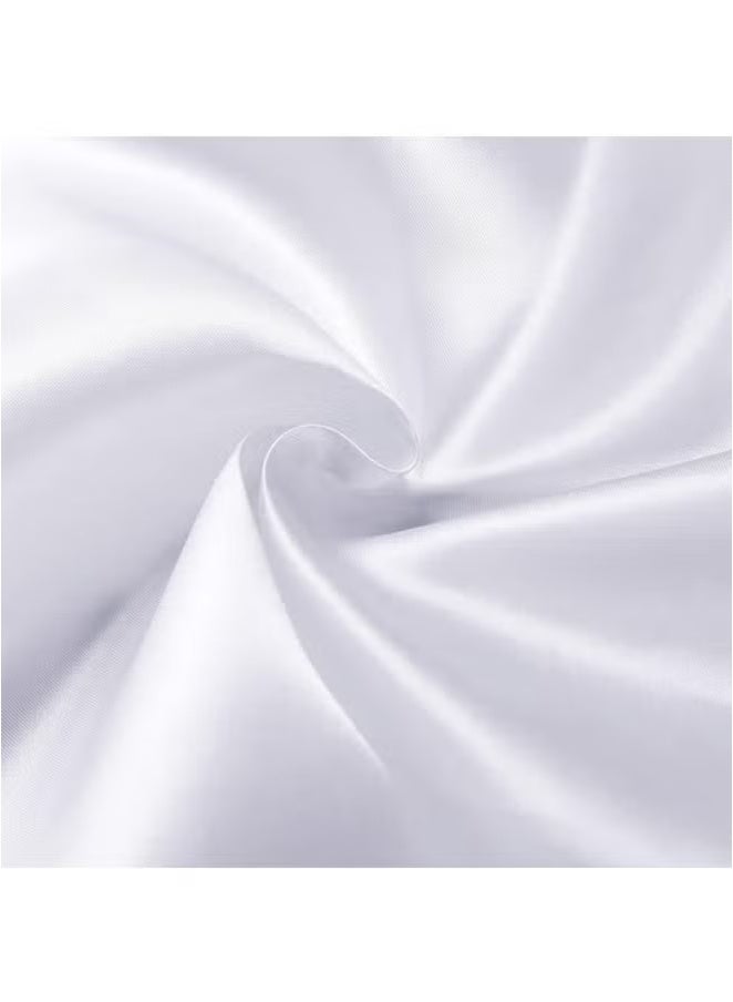 Generic 10 Pcs Satin Napkins, Square Table Napkins, 17x17" Soft Dinner Napkins Elegant Silk Napkins for Dinner Wedding Parties, Soft Smooth Fabric Washable Napkins for Parties, Weddings and Dinners (White) - Image 3