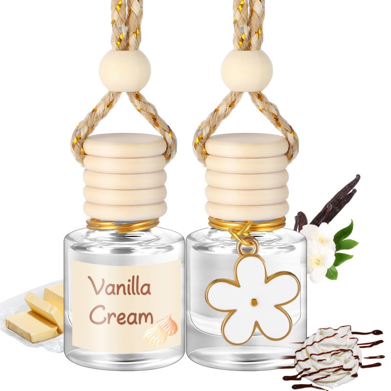 Siifert Car Air Freshener Hanging 2 Pack Essential Oil Diffuser Long Lasting Fragrance Car Accessories for Women and MenWhiteVanilla Cream - Image 3
