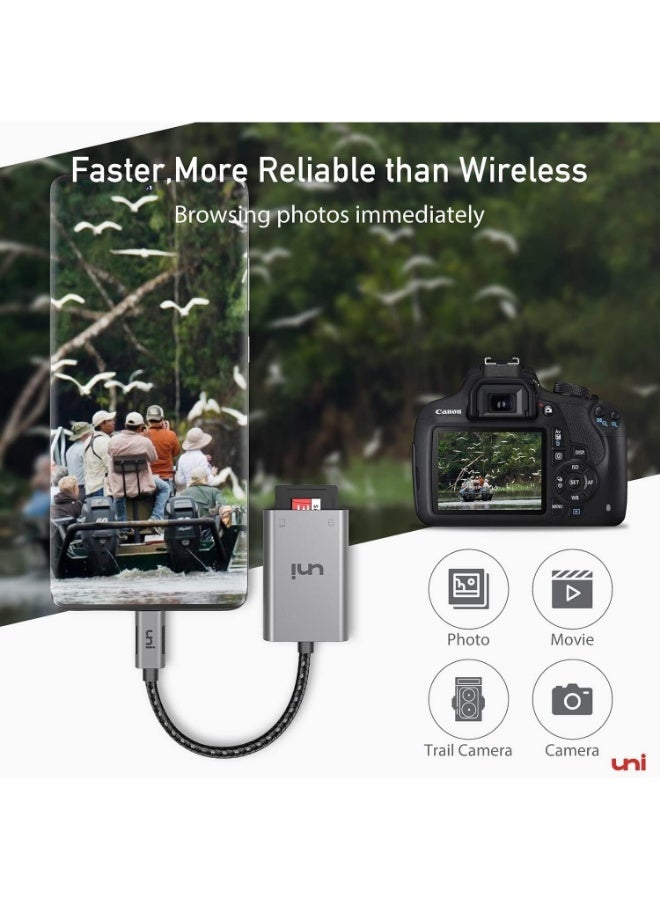 يوني قارئ بطاقات SD من نوع USB-C – محول من USB Type-C إلى بطاقات SD وMicroSD يدعم سعة تخزين تصل إلى 2 تيرابايت لأجهزة MacBook وiPhone 15 وiPad Pro وأجهزة Android وThunderbolt 3 - Image 5