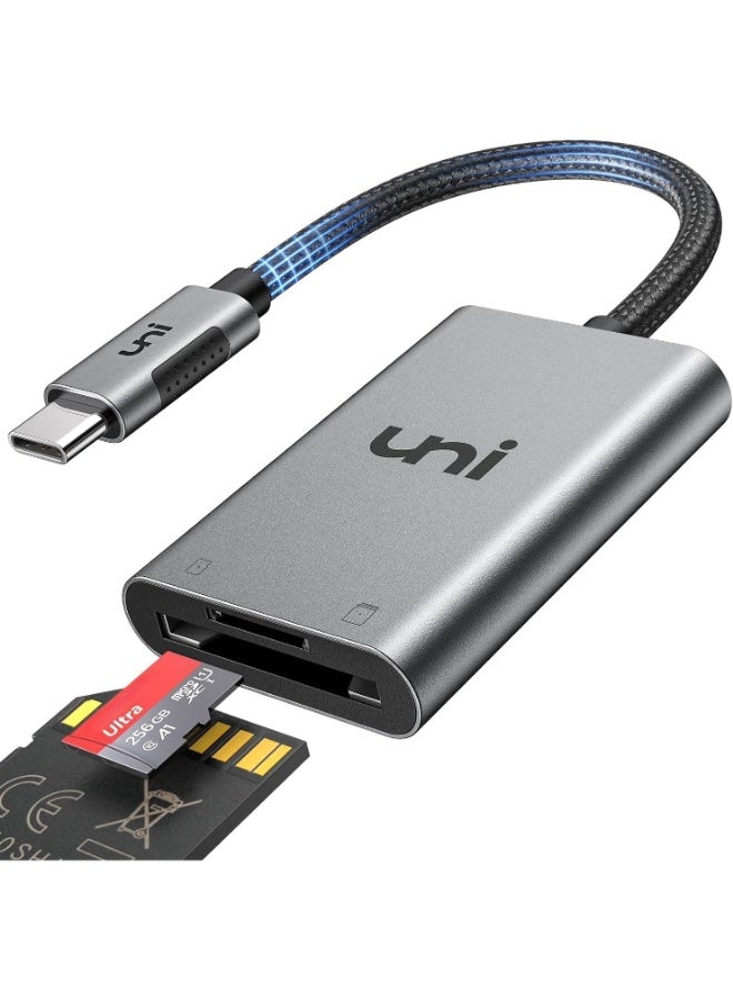 يوني قارئ بطاقات SD من نوع USB-C – محول من USB Type-C إلى بطاقات SD وMicroSD يدعم سعة تخزين تصل إلى 2 تيرابايت لأجهزة MacBook وiPhone 15 وiPad Pro وأجهزة Android وThunderbolt 3 - Image 1