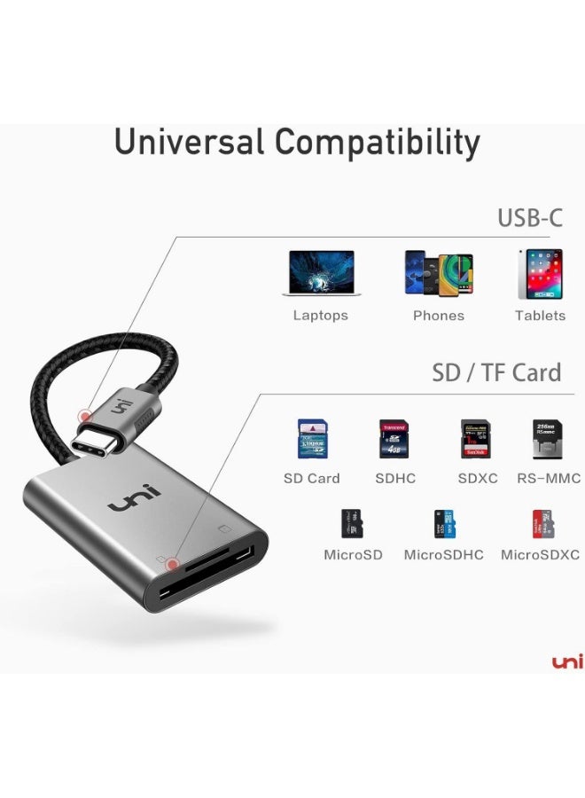 يوني قارئ بطاقات SD من نوع USB-C – محول من USB Type-C إلى بطاقات SD وMicroSD يدعم سعة تخزين تصل إلى 2 تيرابايت لأجهزة MacBook وiPhone 15 وiPad Pro وأجهزة Android وThunderbolt 3 - Image 2