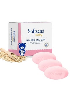 Softsens Baby Nourishing Soap Bar Enriched With Colloidal Oatmeal Shea Butter & Vitamin E I Dermatologically Tested & Paraben Free For Baby Skin Pack Of 1 (100 Gms X 3)  - Image 2