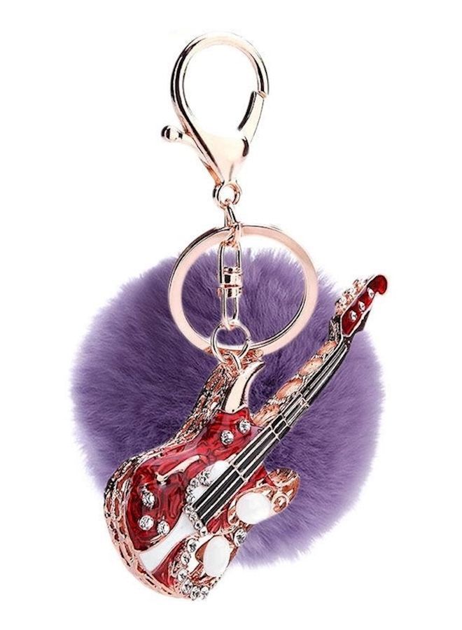 NIBEMINENT Guitar Bag And Plush Fur Ball Keychain 