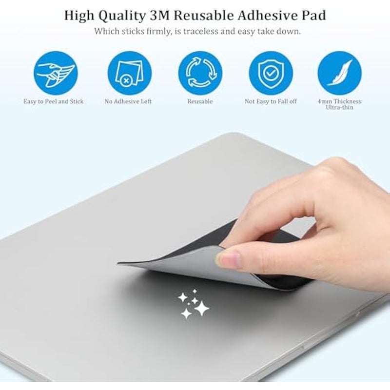 Portable Hard Drive Sleeve for Laptop, 2-Pocket Stick on Pouch with Reusable Adhesive, for San Disk, Samsung, Crucial, Portable External Solid State Drive SSD Hard Drive Carrying Case, Black - Image 4