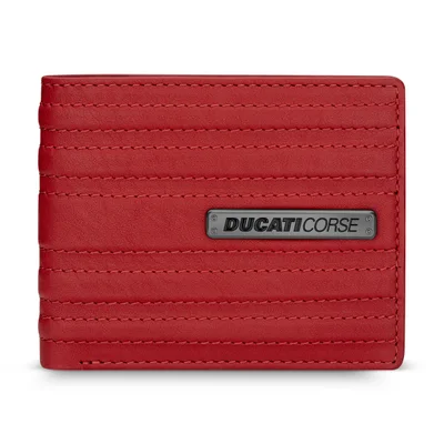Ducati Corse Linea Red Genuine Leather Wallet For Men - DTLGW2200102