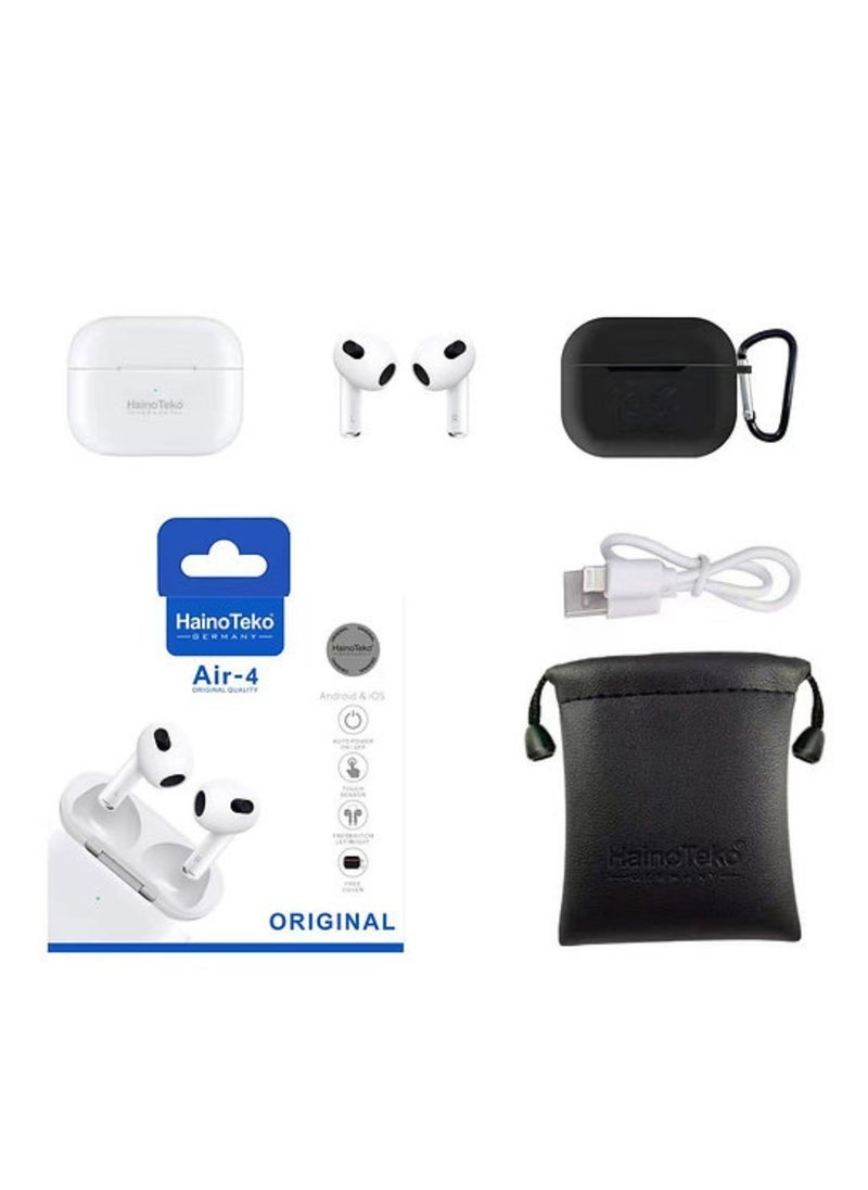Haino Teko Air 4 Wireless Bluetooth Earbuds – High Bass Stereo Sound, Touch Control, Noise Isolation, Long Battery Life – Compatible with iPhone, Android, Tablets & More - Image 4