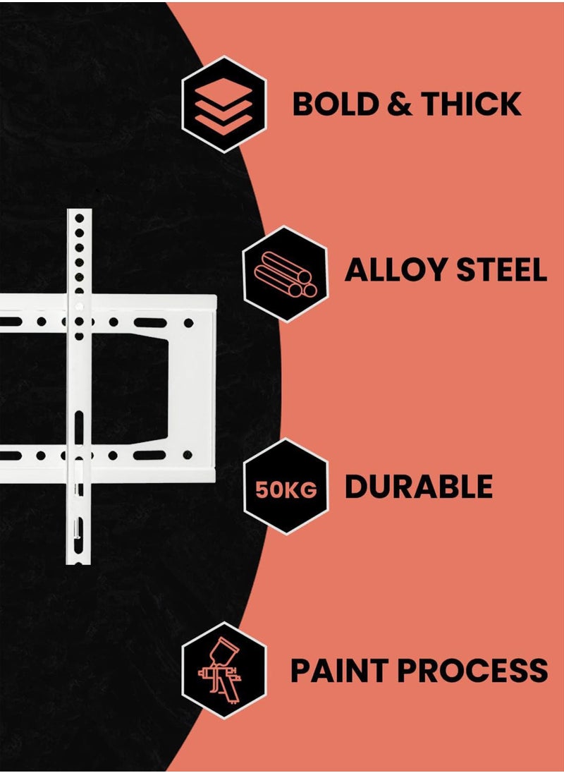 Generic - Universal Wall Mounted TV Mount Bracket For 40 To 80 Inch LCD LED Flat Screens Heavy Duty Adjustable Space Saving VESA Compatible Sturdy Streamlined Design Easy Installation - Image 1