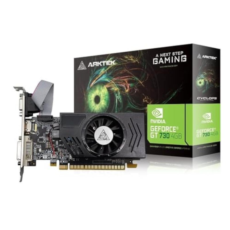 GT730 graphics card for desktop PC, DDR3, 4GB, 128-bit, black, low-profile, energy-efficient - Image 1