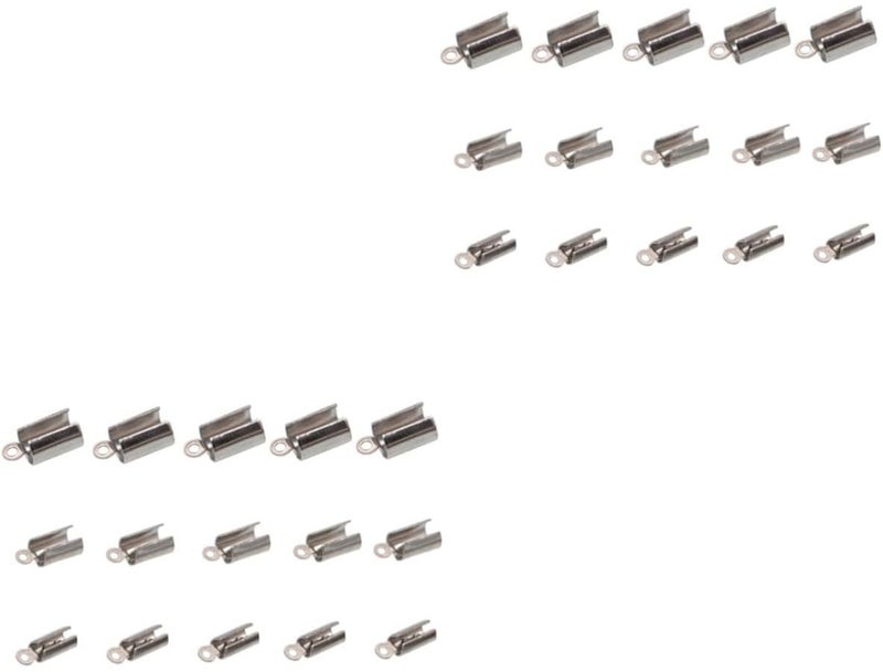 2 Sets Stainless Steel Jewelry Clasps Round Clip Connectors For Bracelet Necklace Making 60 Pcs Durable Fasteners - Image 1
