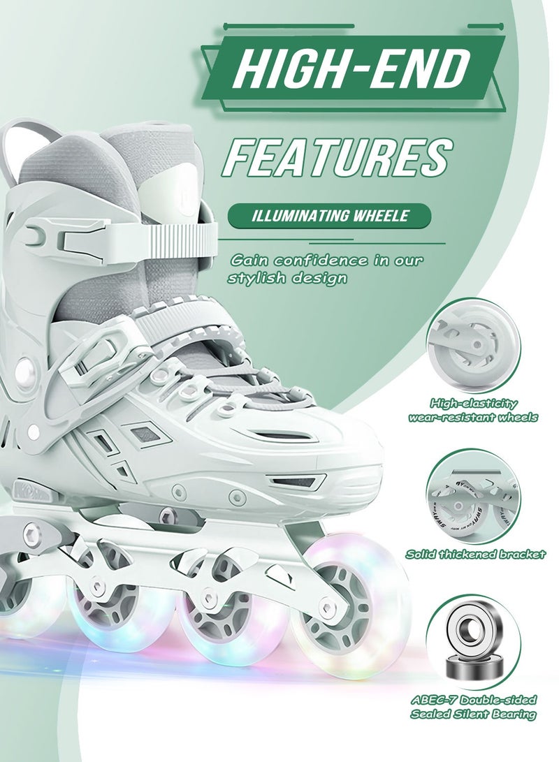 sway مجموعة أحذية التزلج للأطفال، زلاجات قابلة للتعديل مع عجلات مضيئة بالكامل للمتعة في الهواء الطلق 3 مقاسات، للمبتدئين من الفتيات والفتيان - Image 3