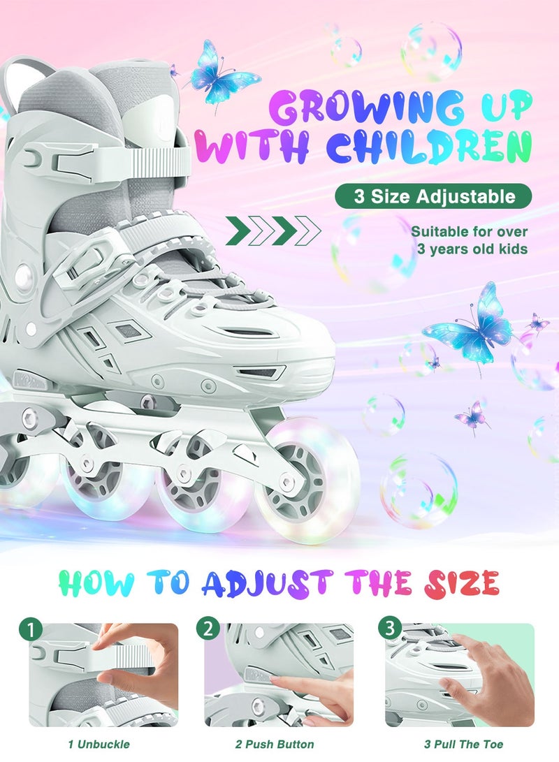 sway مجموعة أحذية التزلج للأطفال، زلاجات قابلة للتعديل مع عجلات مضيئة بالكامل للمتعة في الهواء الطلق 3 مقاسات، للمبتدئين من الفتيات والفتيان - Image 4