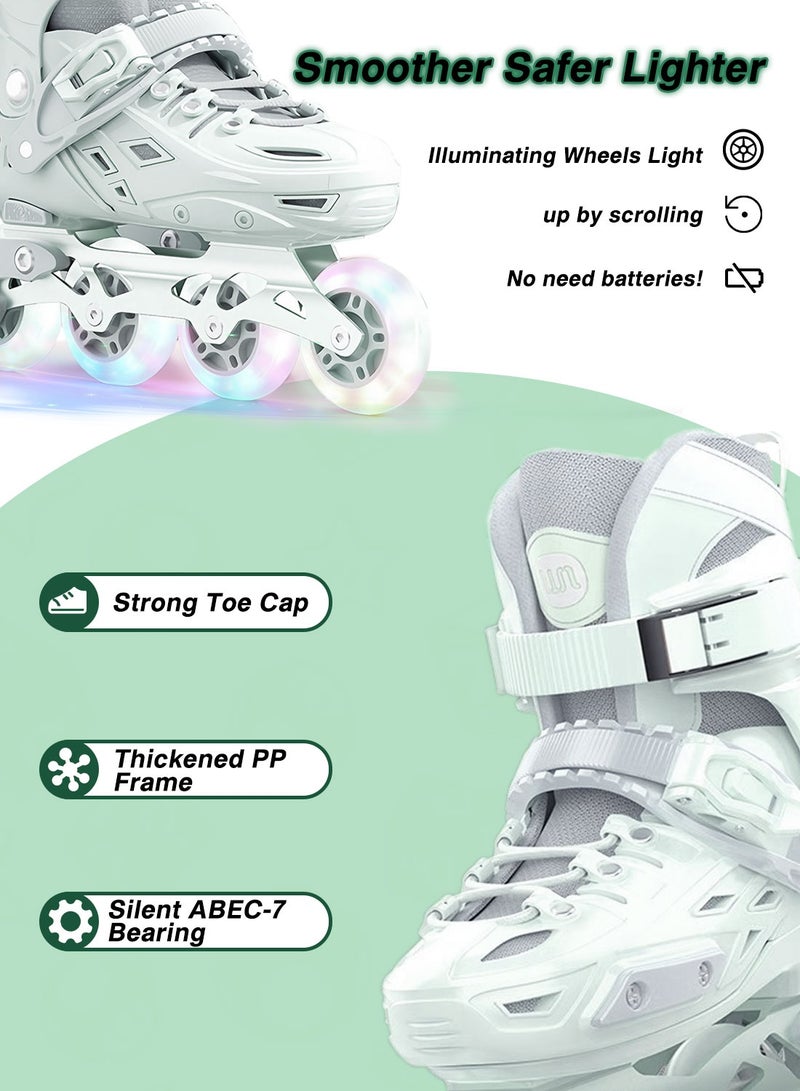 sway مجموعة أحذية التزلج للأطفال، زلاجات قابلة للتعديل مع عجلات مضيئة بالكامل للمتعة في الهواء الطلق 3 مقاسات، للمبتدئين من الفتيات والفتيان - Image 5