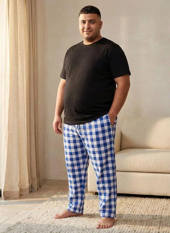 سبلاش فيڤ Men Cotton Checked Nightwear Set