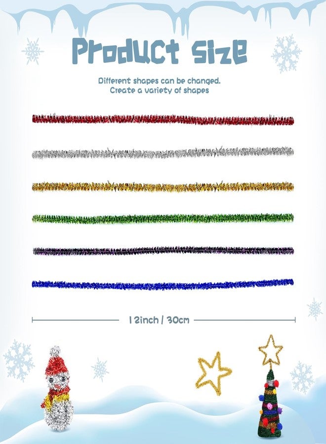 RIMOBUL Pipe Cleaners Craft Chenille Stems 100 Pcs Chenille Cleaners Fuzzy Sticks for DIY Art Creative Crafts Decorations, 6 mm x 12 Inch, Assorted Colors (Gold) - Image 3