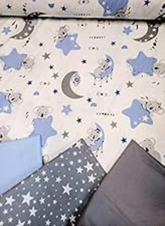 a.m.j Pure Cotton 3 Piece Fitted Sheet Set 120cm with 1 Pillow Case 120cm Long Sleeve with 1 Pillow Case 20X70¢ -